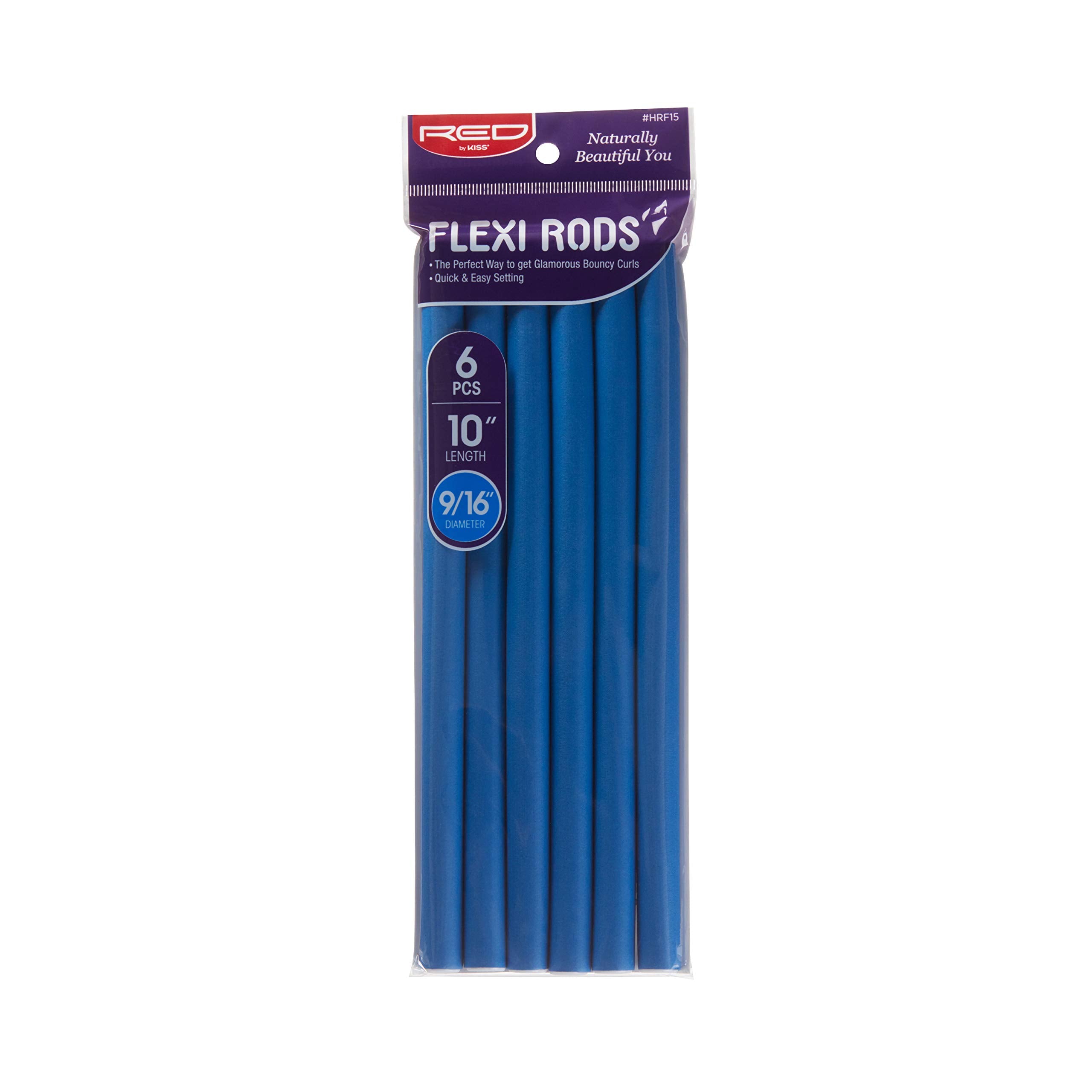 Red By Kiss Flexi Rods 10" Length 9/16" Diameter (6pcs)