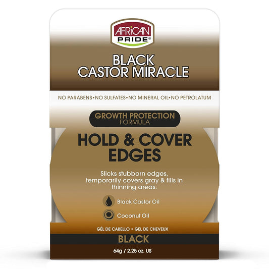 African Pride Black Castor Miracle Hold & Cover Edges  2.25oz
