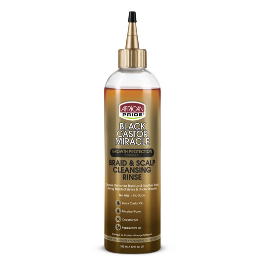African Pride Black Castor Miracle Braid & Scalp Cleansing Rinse  12oz