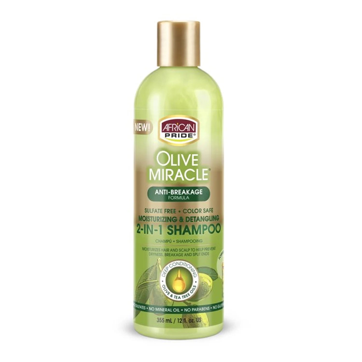 African Pride Olive Miracle 2-in-1 Shampoo & Conditioner 12oz