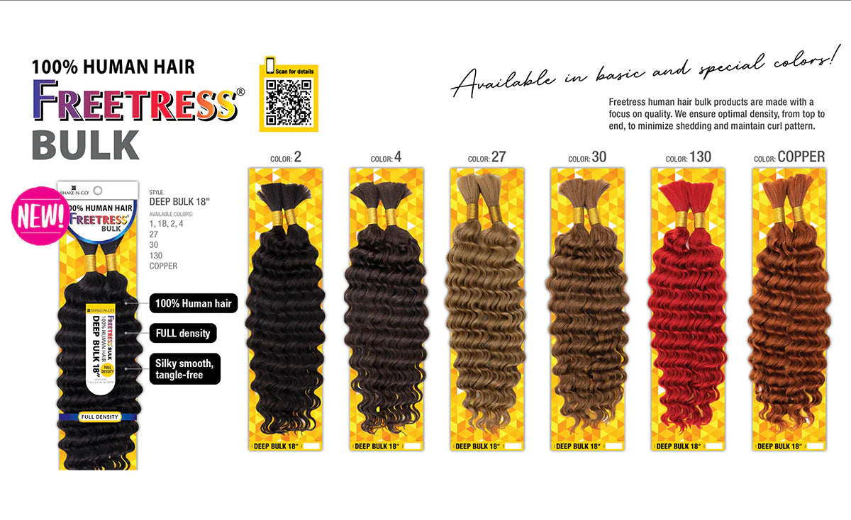 Shake N Go Freetress Deep Bulk 100% Human Hair Braids