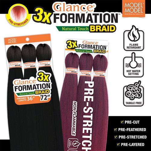 Model Model 3X Glance Formation Natural Touch Pre Stretched Braid Hair 72"