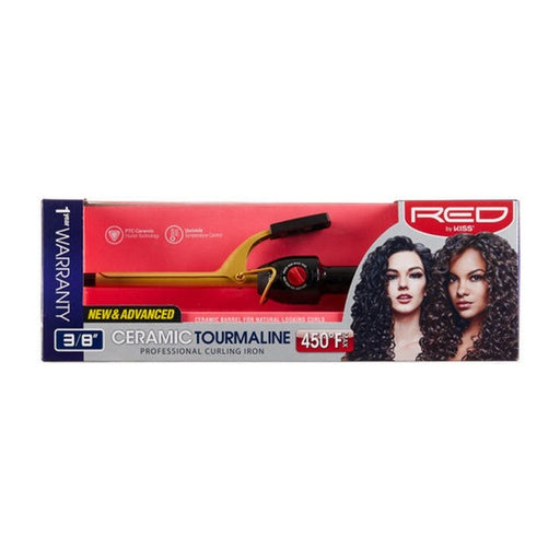 Red By Kiss Ceramic Tourmaline Professional Curling Iron 3/8"