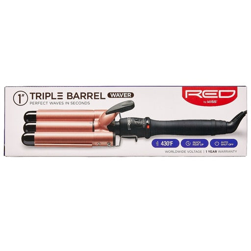 Red by Kiss 1″ Triple Barrel Waver