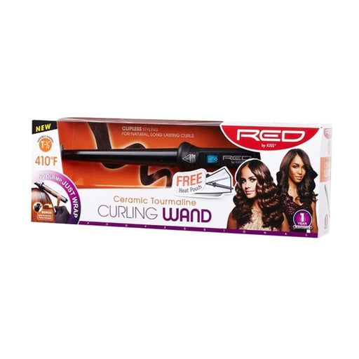 Red By Kiss Ceramic Tourmaline Curling Wand 1 1/2"