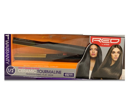 Red by Kiss Ceramic Tourmaline Flat Iron 1/2″