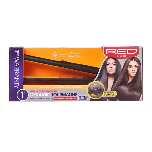 Red by Kiss Ceramic Tourmaline Flat Iron 1"