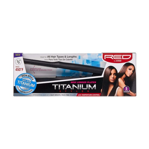 Red By Kiss Titanium Styler Flat Iron 1/2"