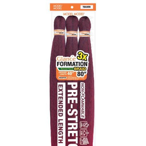 Model Model 3X Glance Formation Natural Touch Pre Stretched Braid Hair 80"