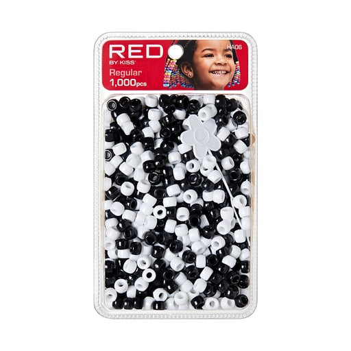 Red By Kiss Regular Hair Beads 1000pcs (Black & White)