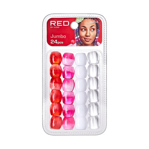 Red By Kiss Jumbo Hair Beads 24pcs
