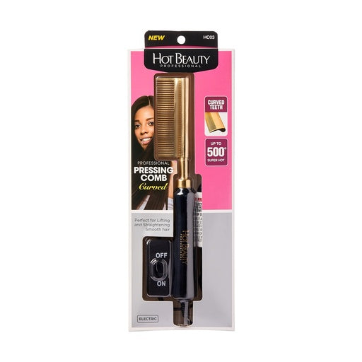 Hot Beauty Professional Pressing Comb (Curved Teeth)