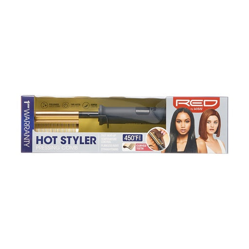 Red by Kiss Hot Styler Pressing Comb (Curved Teeth)