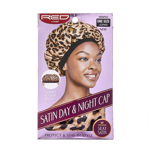 Red By Kiss Satin Day & Night Cap (Leopard)
