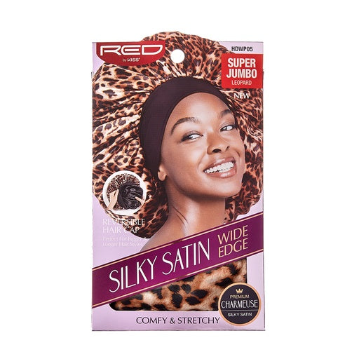 Red By Kiss Reversible Silky Satin Hair Cap Super Jumbo (Leopard)