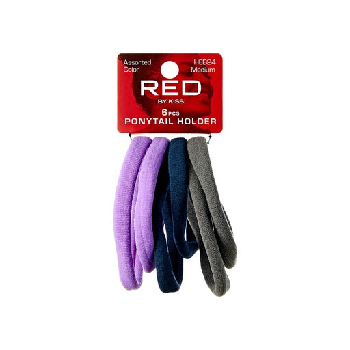 Red By Kiss Ponytail Holder Medium 6pcs (Assorted Color)