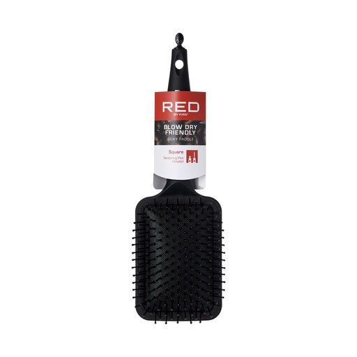 Red By Kiss Rubberized Paddle Brush (Square)