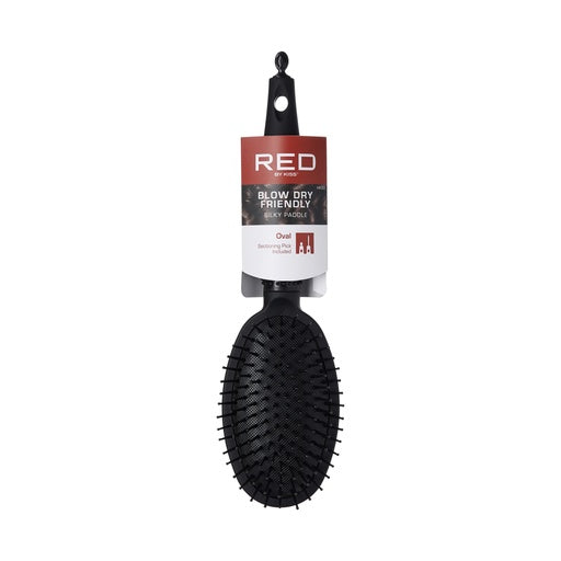 Red By Kiss Rubberized Paddle Brush (Oval)