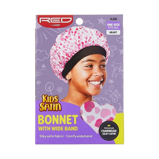 Red By Kiss Kids Satin Wide Band Bonnet (Heart)