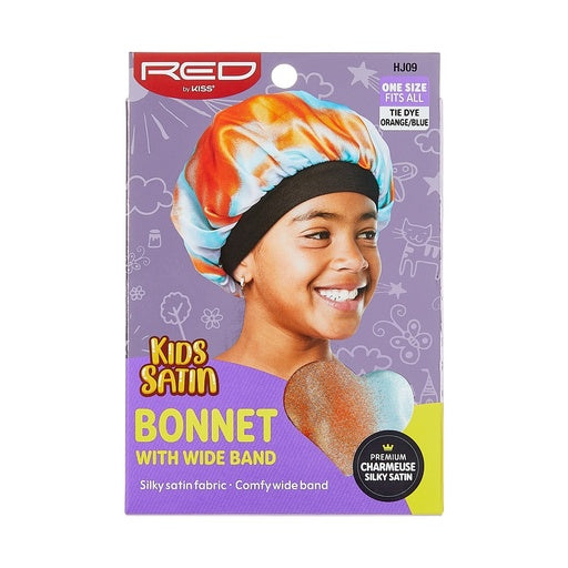 Red By Kiss Kids Satin Wide Band Bonnet (Tie Dye 1)