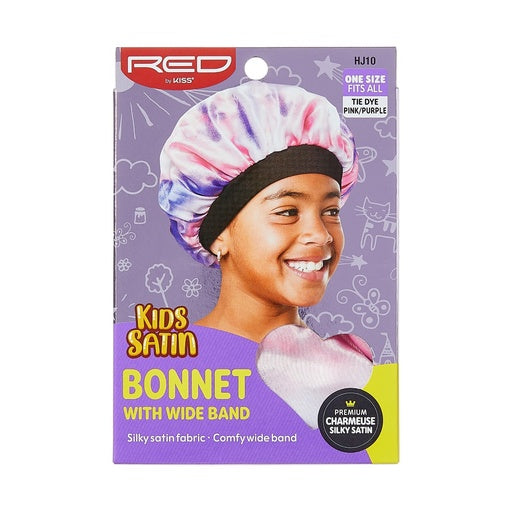 Red By Kiss Kids Satin Wide Band Bonnet (Tie Dye 2)