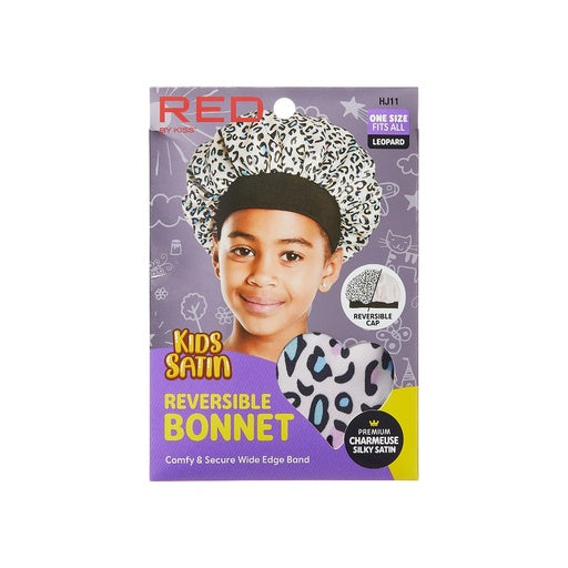 Red By Kiss Kids Satin Reversible Bonnet (Leopard)