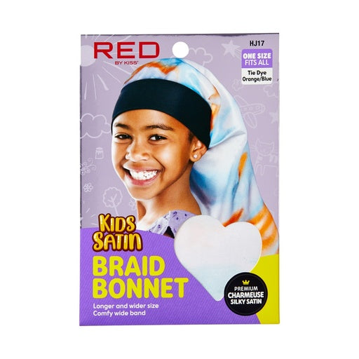 Red By Kiss Kids Satin Braid Bonnet (Tie Dye 1)