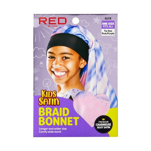 Red By Kiss Kids Satin Braid Bonnet (Tie Dye 2)