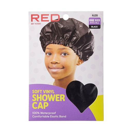Red By Kiss Kids Soft Vinyl Shower Cap (Black)