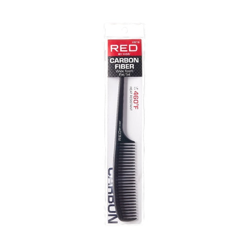 Red By Kiss Carbon Fiber Wide Teeth Rat Tail Comb