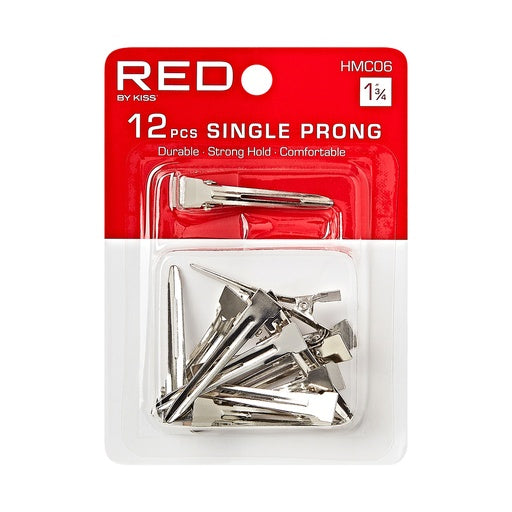 Red By Kiss Single Prong Clip 12pcs (1 3/4")