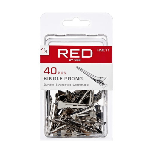 Red By Kiss Clip Single Prong Clip 40ct (1 3/4")