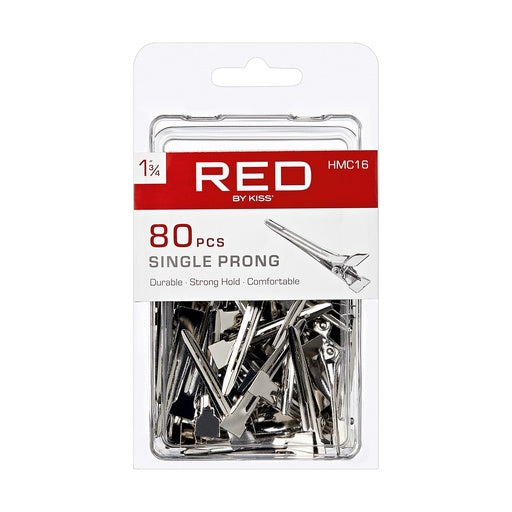Red By Kiss Single Prong Clip 80pcs (1 3/4")