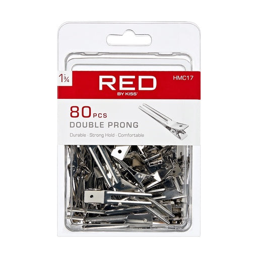Red By Kiss Double Prong Clip 80pcs (1 3/4")