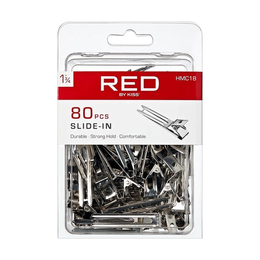 Red By Kiss Slide In Clip 80pcs (1 3/4")