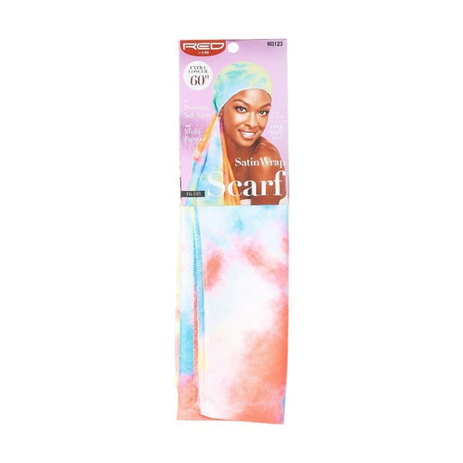 Red By Kiss Satin Wrap Scarf (Tie Dye)