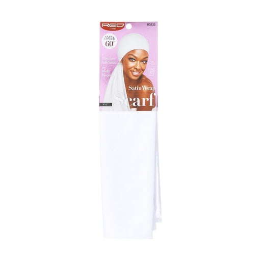Red By Kiss Satin Wrap Scarf (White)