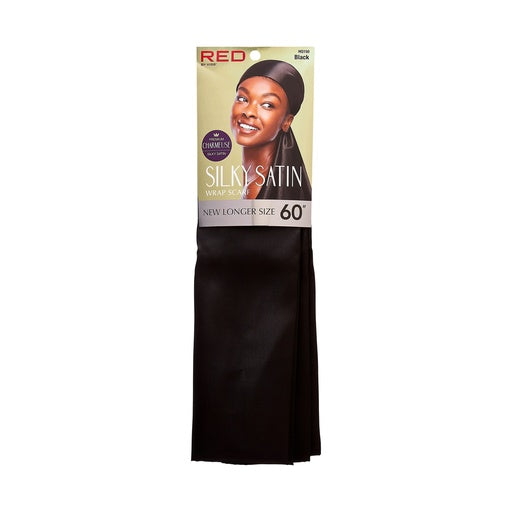 Red By Kiss Silky Satin Wrap Scarf (Black)