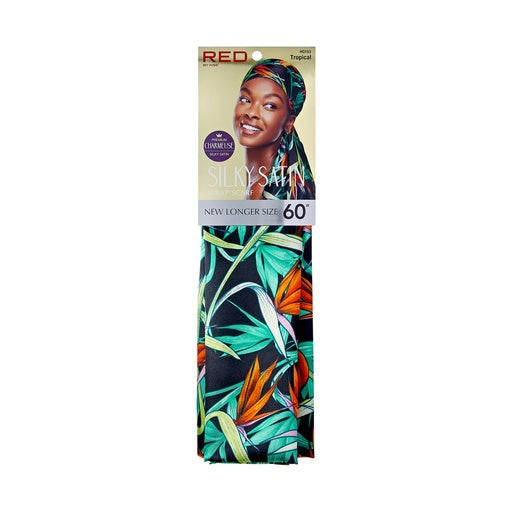 Red By Kiss Silky Satin Wrap Scarf (Tropical)