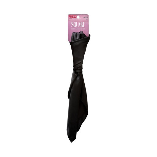 Red By Kiss Silky Satin Square Scarf (Black)