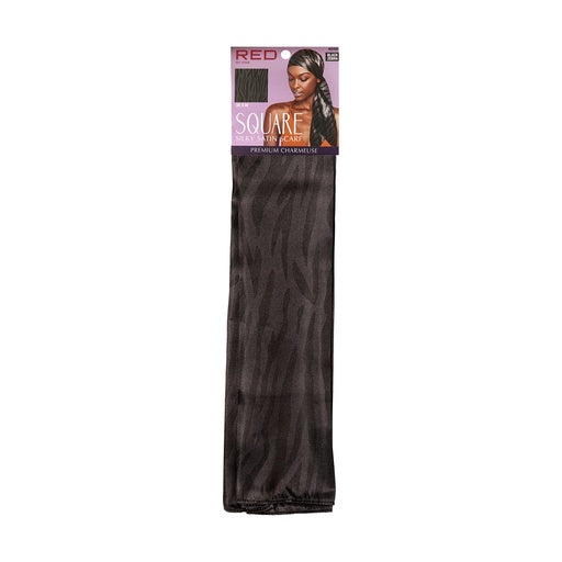 Red By Kiss Silky Twill Square Scarf (Black Scarf)