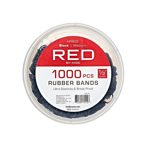 Red By Kiss Rubber Bands Medium (1000ct)