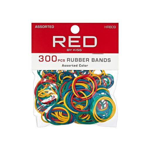 Red By Kiss Color Rubber Band Assorted Size (300ct)