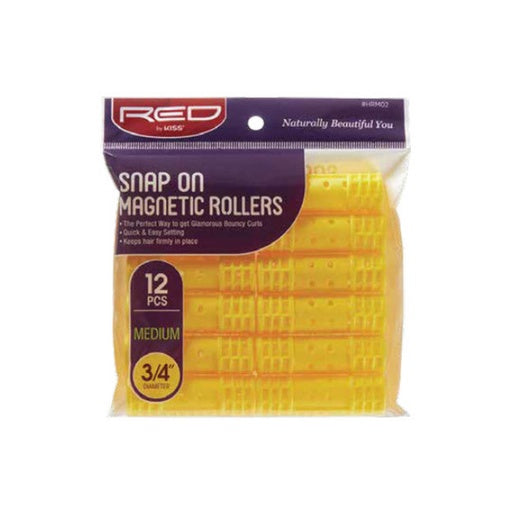 Red By Kiss Snap On Magnetic Rollers 3/4" Diameter Medium (12pcs)