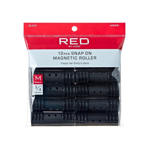 Red By Kiss Snap On Magnetic Rollers 3/4" Diameter Medium (12pcs)