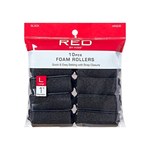 Red By Kiss Foam Rollers 1" Diameter Large (10pcs)