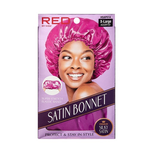 Red By Kiss Premium Silky Satin Bonnet X-Large (Assorted (Pink/Red/Purple)