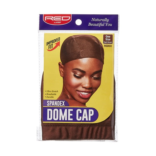 Red By Kiss Spandex Dome Cap (Dark Brown)