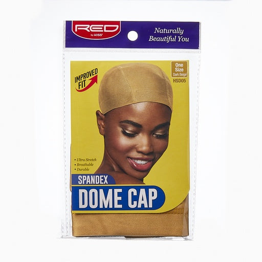 Red By Kiss Spandex Dome Cap (Dark Biege)
