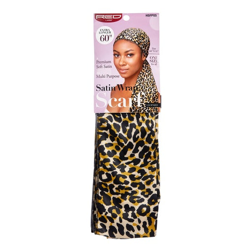 Red By Kiss Satin Wrap Scarf (Leopard)